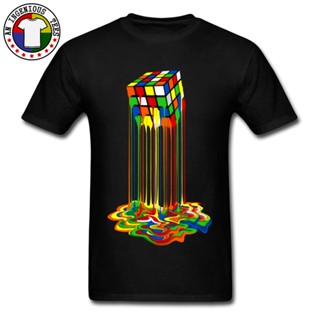 【Plus Size】เสื้อยืด ผ้าฝ้ายแท้ พิมพ์ลาย Rainbow Abstraction Melted Image คุณภาพดี สําหรับผู้ชาย