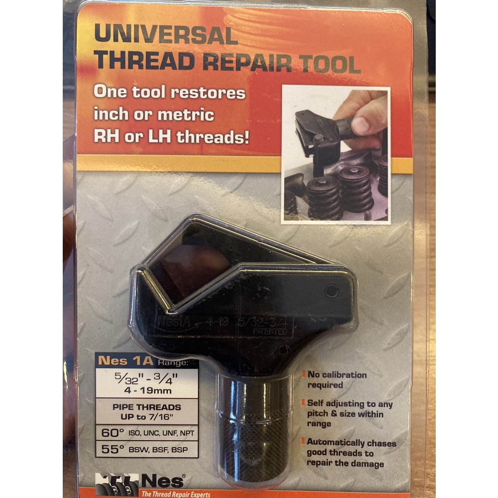NES NO.06001 NES1A Universal Thread Repair Tool External Range 5/32"-3/4" 4-19mm. Factory Gear By Ge