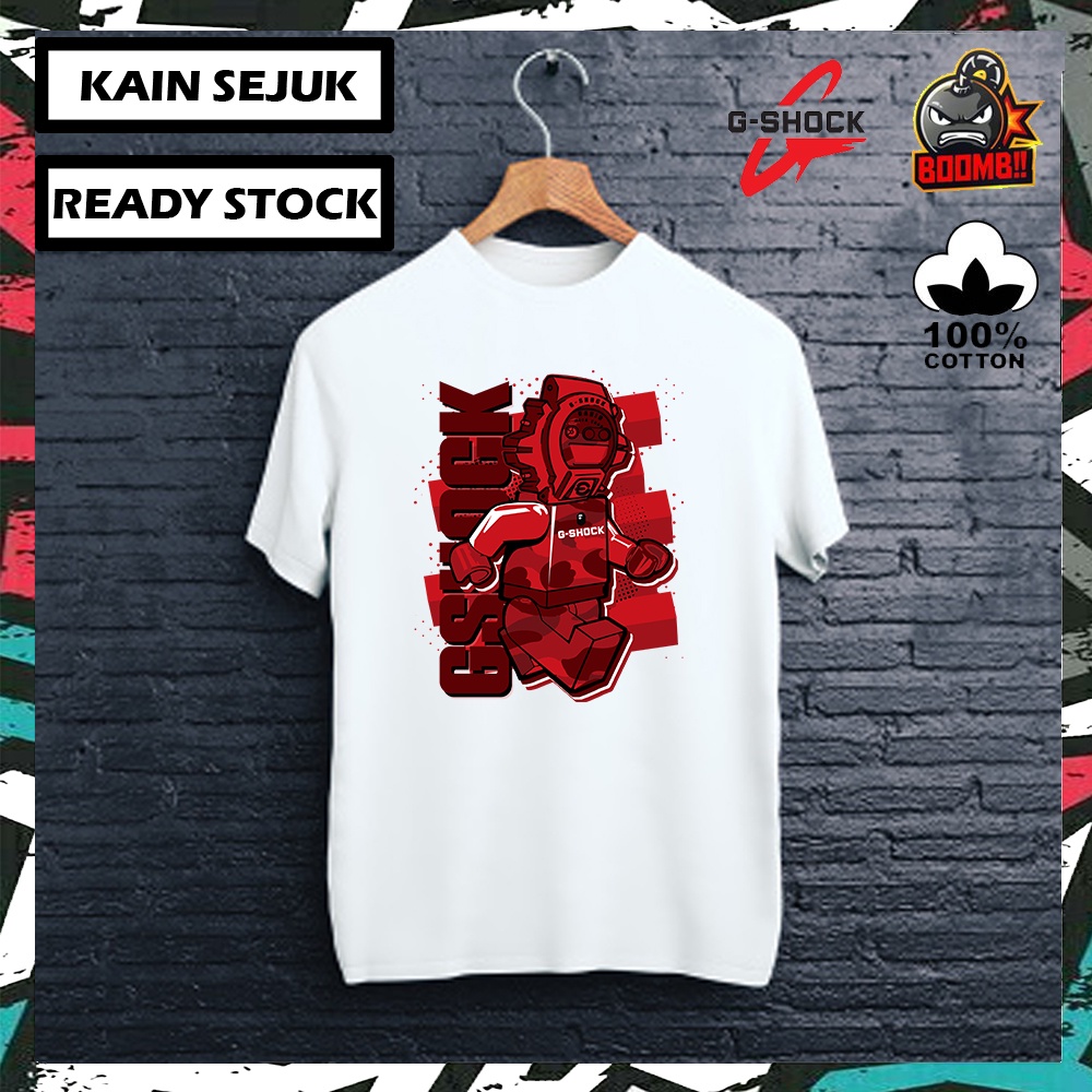 ผ้าฝ้าย 100% G SHCOK 2 ผ้าฝ้าย 100% Tshirt T เสื้อ Streetwear ผู้ชายผู้หญิง Unisex Baju Lelaki Wanit