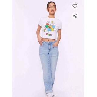 ⏸FOREVER21 CROPPED TOP เสื้อยืดคอกลมแขนสั้นทรงครอปแบรนด์