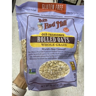 Old Fashioned Rolled Oats Whole Grain ( Bob’s Red Mill ) 907 G. เมล็ดข้าวโพดอบ 100% กลูเตน ฟรี โอ๊ต โรลล์ โอ๊ต รีกูลาร์ ( ตรา บ๊อบส เรด มิลล์ )