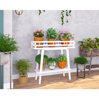 2Tier Tall Plant Stand Table Indoor Outdoor Plant Shelf Flower Display Organizer