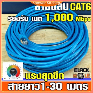 ( Cat6 )สายแลน Lan Cat6 10/100/1000 องรับInternet ระดับกิ๊กกะบิต 1Gbps  ใช้งานได้จริง วิ่งเต็มสเปก