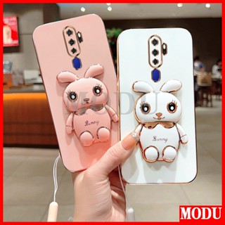 Modu เคสโทรศัพท์ ซิลิโคนนิ่ม กันกระแทก รูปกระต่ายน่ารัก พร้อมขาตั้ง หรูหรา สําหรับ OPPO A9 2020 A5 2020