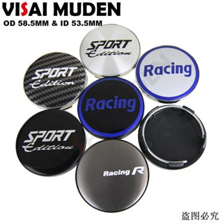 1ชุด/4ชิ้น OD 58มม/ID 53MMฝาครอบดุมล้อRACING SPORTโลโก้ ฝาครอบดุมล้อรถเก๋ง