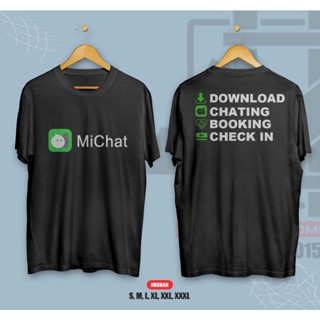 เสื้อยืด ลายมิกกี้เมาส์ DOWNLOAD CHATING BOOKING CHECKINS-5XL