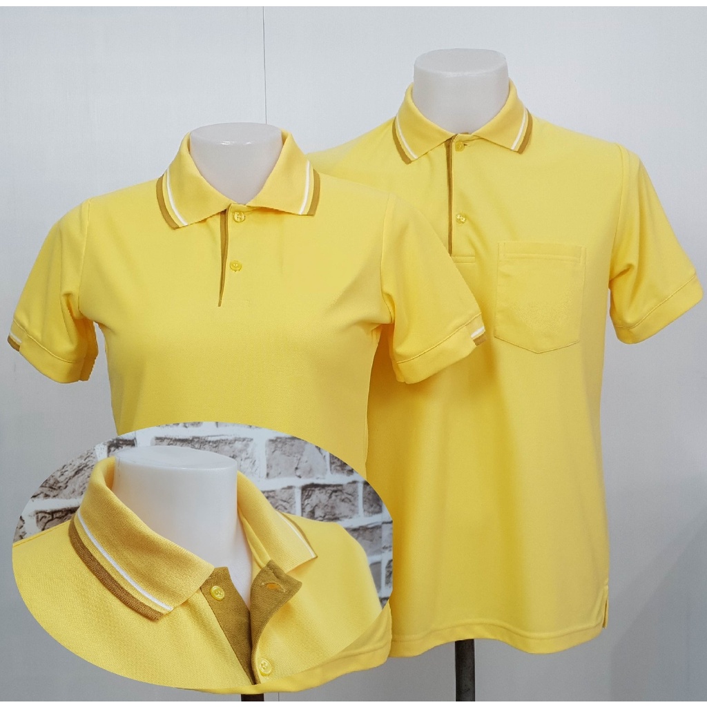 เสื้อโปโลเปล่า(ไม่ปัก) สีเหลืองอ่อน ผ้านุ่มใส่สบาย