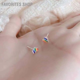 BFavorites Shop ต่างหูสตั๊ด โลหะผสม รูปหัวใจ หลากสี เรียบง่าย แฟชั่นสําหรับผู้หญิง ออกเดท ปาร์ตี้