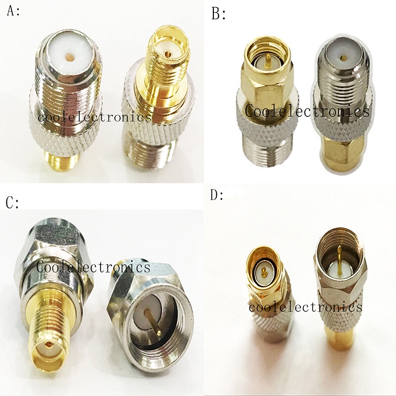 2ชิ้น SMA male / Female to F male / Female RF Coaxial อะแดปเตอร์เชื่อมต่อสายเคเบิ้ล #4