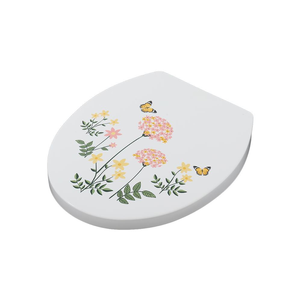 ฝารองนั่ง SLOW CLOSE MOYA SS0374A-BLOOM Toilet seat  ฝารองนั่ง ฝาชักโครก ที่รองชักโครก