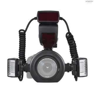 E-TTL Macro Flash Speedlite 5600K with 2pcs Flash Heads and 4pcs Adapter Rings for  EOS 1Dx 5D3 6D 7D 70D 80D Cameras