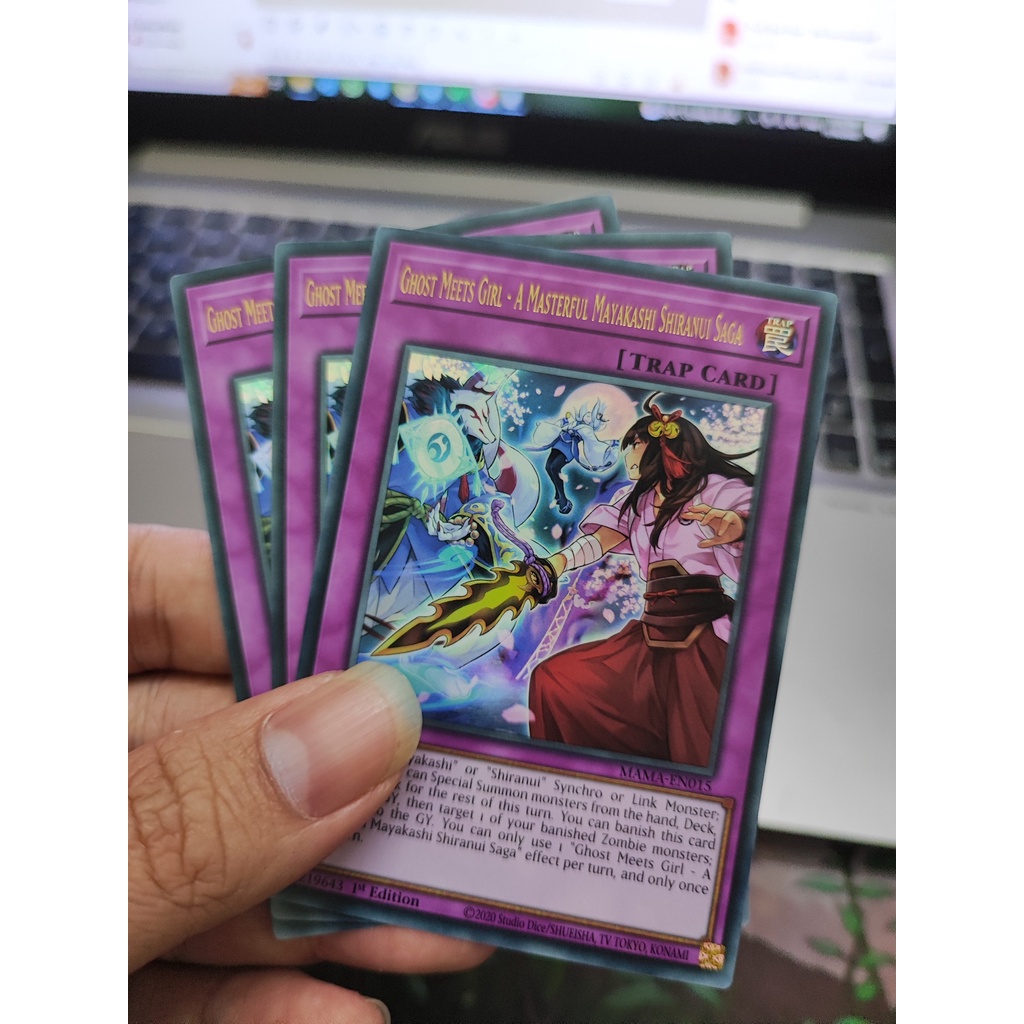 [Yugioh Funny Shop] การ์ด 1 ใบ Ghost Meets Girl - A Masterful Mayakashi Shiranui Saga - MAMA-EN015 U
