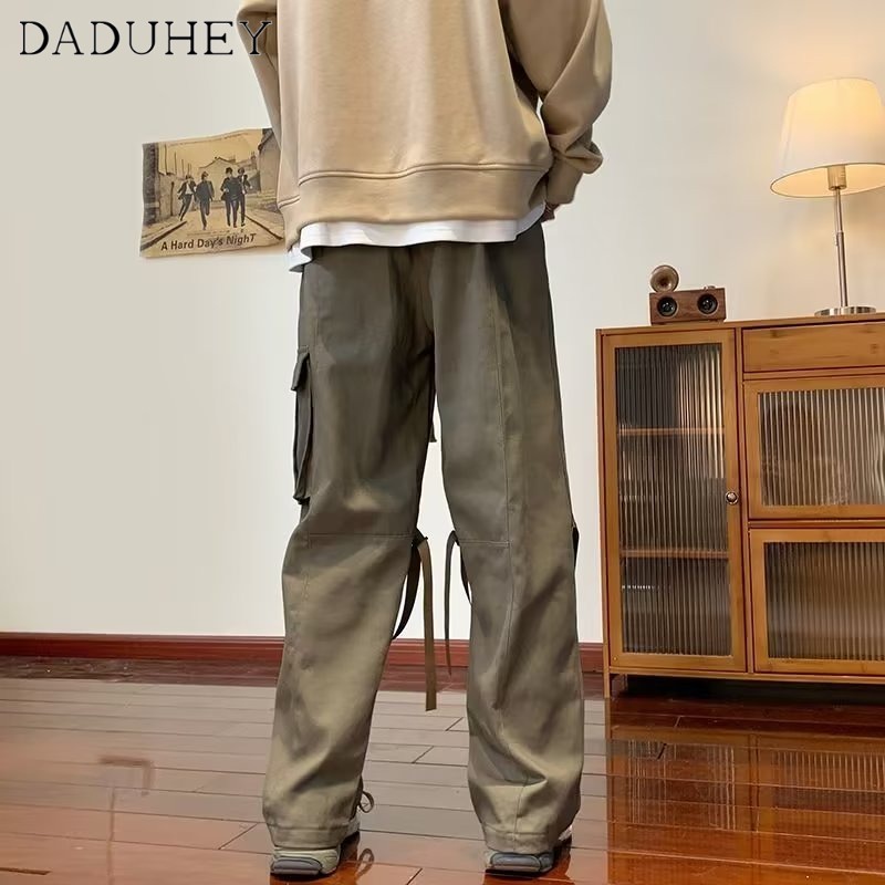 DaDuHey American Style Multi-Pocket Workwear Pants Men's Autumn Hip Hop Retro Trendy Brand Loose Straight Casual Pants #4