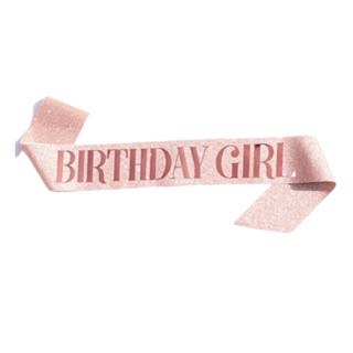 สายสะพายวันเกิด Glittery Birthday Girl Pink Gold Sash