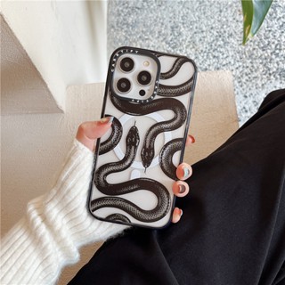 casetify【Black Snake King】เคสโทรศัพท์มือถืออะคริลิค ใส ลายตัวอักษรแกะสลัก สําหรับ iPhone 11 12 13 Pro Max 14 Plus 14 Pro Max