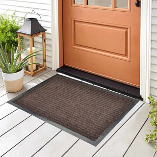 GRAFFE พรมเช็ดเท้าดักฝุ่น 40x60x0.7 ซม. สีน้ำตาล NANA-02By-AjuShop