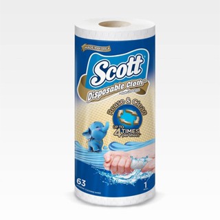 Scott สก๊อตต์ กระดาษอเนกประสงค์ เสมือนผ้า แบบซักใช้ซ้ำได้ x 1 ม้วน Scott Hydroknit Cloth-Like Towel 1 Roll