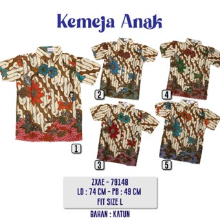 Kemeja เสื้อบาติก แขนสั้น สําหรับเด็กผู้ชาย