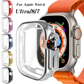 สำหรับ Apple Watch Ultra 49mm case smartwatch PC Bumper + ตัวป้องกันหน้าจอเคสนิรภัย iwatch series band อุปกรณ์เสริม