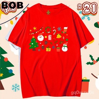 เสื้อยืดใหม่ BOB/ พร้อมส่งเสื้อยืดคริสมาส Christmas Day ผ้า Cotton ใส่ได้ทั้งแบบธรรมดาและใส่แบบ (SMLXL-3XL)