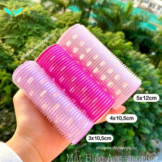 แผ่นอลูมิเนียมยาว 50 * 120 มม. แผ่นม้วนผมพลาสติกเมจิกมีกาวในตัวสุทธิลูกกลิ้งม้วนผมหน้าม้าสีแดง TR