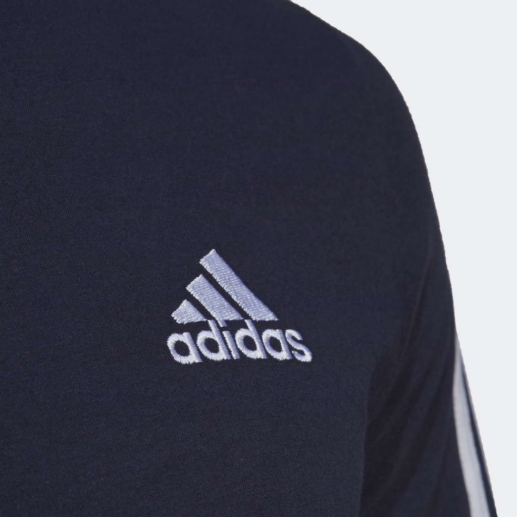 adidas ไลฟ์สไตล์ เสื้อยืด Essentials 3-Stripes ผู้ชาย สีน้ำเงิน