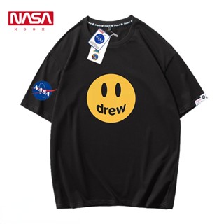 bh เสื้อยืดแขนสั้น ทรงหลวม พิมพ์ลาย NASA Drew smiley FOG high street Justin Bieber แฟชั่นคู่รัก สําหรับผู้ชาย