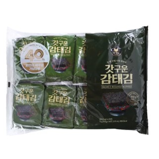 Manjun Seaweed Gamtae 4.5g.Pack 16 แมนจูน สาหร่ายกัมเต้ สาหร่ายทะเลย่าง 4.5ก แพค16 อาหารขบเคี้ยว นำเข้าจากเกาหลี