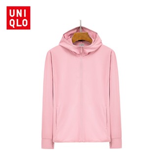 Uniqlo Airism เสื้อแจ็กเก็ต มีฮู้ด ป้องกันรังสียูวี แห้งเร็ว สําหรับผู้หญิง