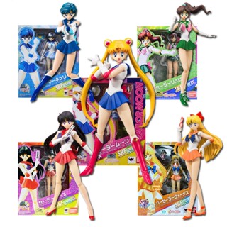 Shf โมเดลฟิกเกอร์ Sailor Moon Mercury Mars Jupiter Venus Saturn Neptune ของเล่นสําหรับเด็ก