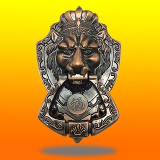 ❧☌Retro bronze lion head handle โบราณลานไม้ประตูจีนเก่าเหล็กประตู beast head โบราณประตู knocker