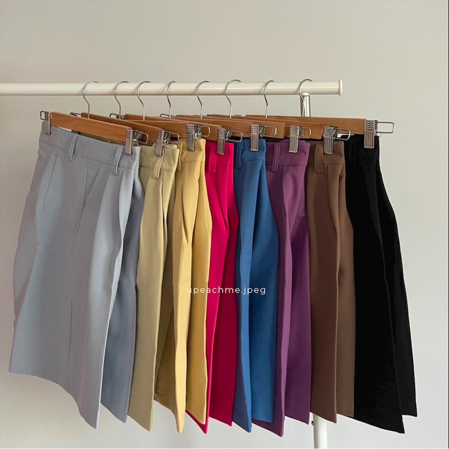 *มีส่งด่วน* upeachme(C7-7.5) PEANUT SHORTS กางเกงขาสั้นสามส่วนเอวสูง S-3XL ทรงสวยเก็บสัดส่วนม้าก