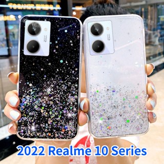 เคสโทรศัพท์มือถือ TPU ใส กันกระแทก ลายท้องฟ้ากลางคืน แต่งกลิตเตอร์ สําหรับ Realme 10 2022 10 10 Pro 10Pro Plus + 4G 5G 2022