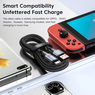 Toocki 66W 6A USB Type C สายชาร์จเร็ว 2.4A ไมโคร สายข้อมูล USB-L สายชาร์จ พร้อมไฟแอลอีดี
