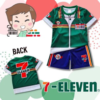 7-11#2 เสื้อผ้าเด็ก ชุดเด็กแฟชั่น ชุดอาชีพเด็ก ชุดเด็กลายการ์ตูน ผ้าไมโคร เสื้อแขนสั้น+กางเกงขาสั้น ลายพนักงานเซเว่น