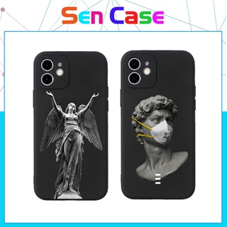 Black sculpture เคสไอโฟน iPhone 8 Plus case X Xr Xs Max Se 2020 cover เคส iPhone 13 12 pro max 7 Plus 11 14 pro max