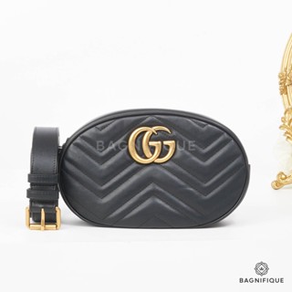 GUCCI MARMONT BELT BAG MEDIUM BLACK SIZE 85