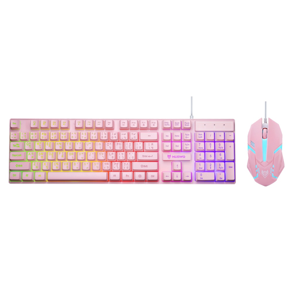 🛵มีส่งด่วน💨 NUBWO SAVITAR NKM-623 COMBO SET KEYBOARD+MOUSE PINK WHITE BLACK ประกัน 1 ปี