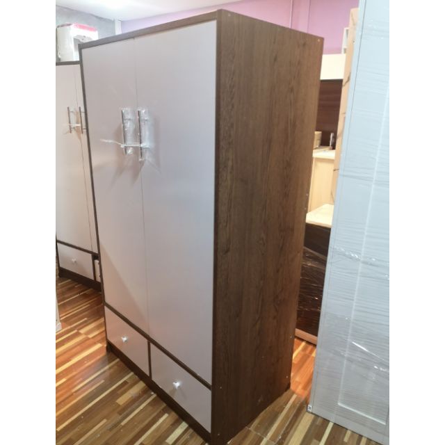 🔥ราคาพิเศษ🔥Hawa 90 Furniture#2 ตู้เสื้อผ้า​ผู้ใหญ่ รุ่นล​อฟท์​ 2 บาน 2 ลิ้นชัก 50*80*150​ 😊🚚