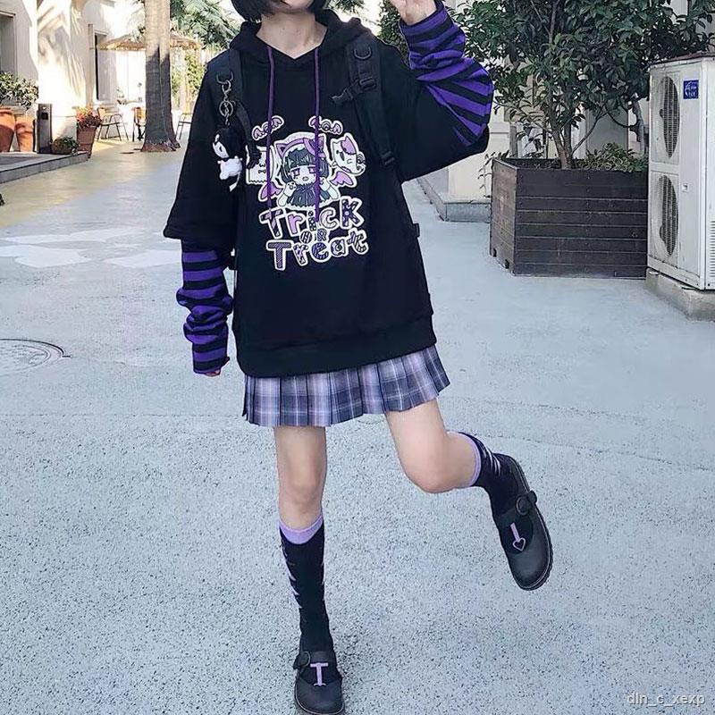 Japanese Moletom Anime Hoodies Cartoon E Girl Y2k Gothic Harajuku Aesthetic Zip Up Hoodie Pullover Women Sweatshirts Emo