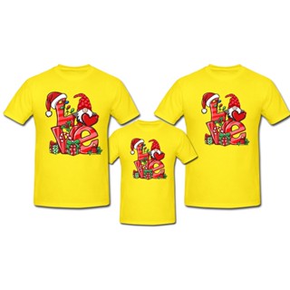 เสื้อยืดFAMILY CHRISTMAS T-SHIRT YELLOW SOLD PER PCS UNISEX