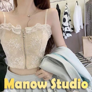 เสื้อชั้นในลูกไม้ เสื้อกล้ามลูกไม้ สายเดี่ยว บราสายเดี่ยว 2210# Manow.studio