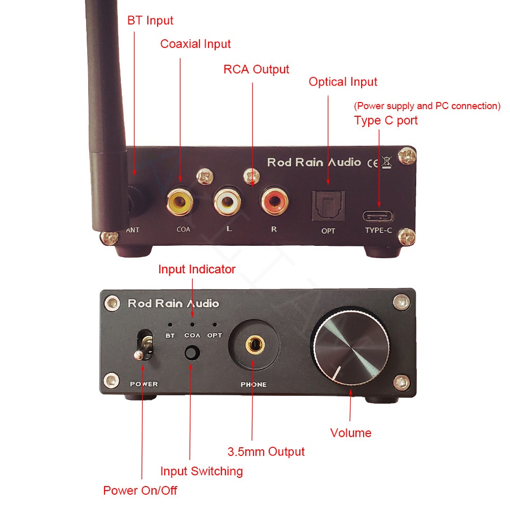 Rod Rain Audio ES9038Q2M DAC QCC5125 Bluetooth 5.1 APTX-HD LDAC APTX-Adaptive Sound Decoder Audio DAC #7