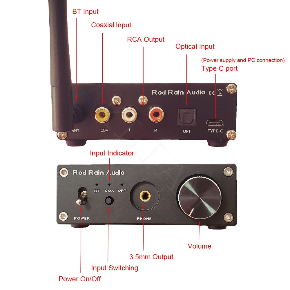 Rod Rain Audio ES9038Q2M DAC QCC5125 Bluetooth 5.1 APTX-HD LDAC APTX-Adaptive Sound Decoder Audio DAC #8