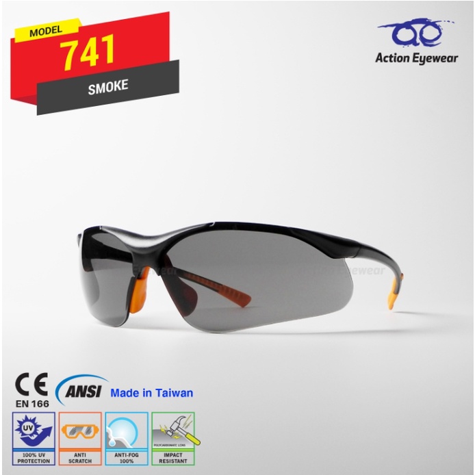 Action Eyewear 741 แว่น ตา ดำ  กันฝ้า กันแสง ยูวี UV 400 เลนส์ Polycarbonate