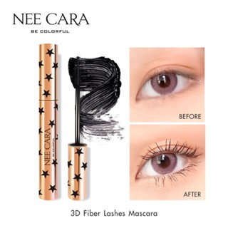 นีคาร่า มาสคาร่า มาสคาร่ากันน้ํา ที่ปัดขนตา N190 ของแท้100% NEE CARA MASCARA 3D FIBER LASHES