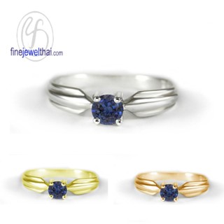 Finejewelthai-แหวนไพลิน-ไพลิน-แหวนเงินแท้-แหวนพลอย-Blue-Sapphire-Silver-Ring-R1233bl (เลือกสีตัวเรือนได้)