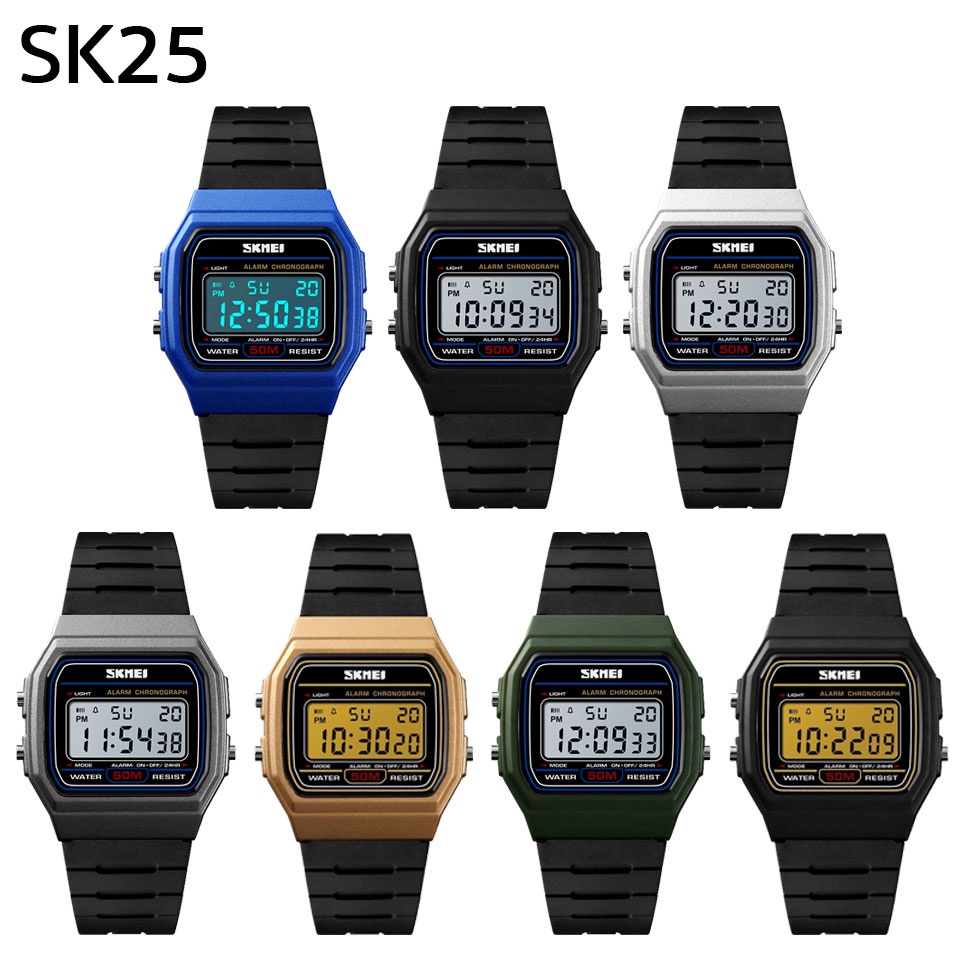 นาฬิกาข้อมือ นาฬิกาแฟชั่น นาฬิกาดิจิตอล SKMEI ของแท้ 100% มีรับประกัน รุ่น SK25