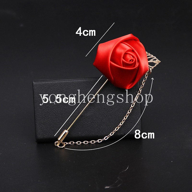 เข็มกลัด รูปดอกกุหลาบ ใบไม้สีทอง เครื่องประดับ แฟชั่นเจ้าสาว เพื่อนเจ้าสาว งานแต่งงาน งานเลี้ยง เข็มกลัด เครื่องประดับเสื้อผ้า - รูปที่ 7