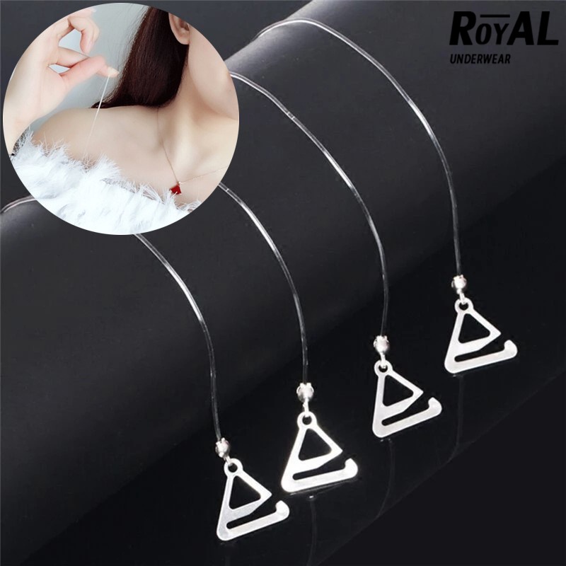 Royal Underwearปรับที่มองไม่เห็นโปร่งใส Bra สายคล้องคอผู้หญิงBraอุปกรณ์เสริมสายรัดซิลิโคนคุณภาพสูงชุ